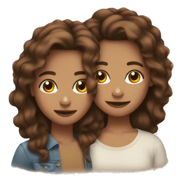 three bestfriends with brown hair and brown eyes sticker