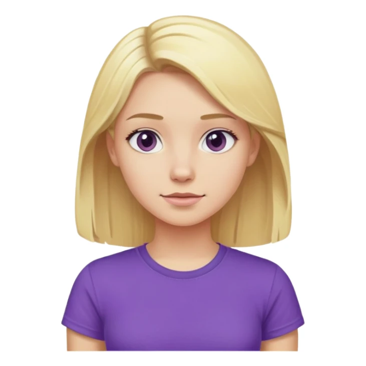 Chica rubia con camiseta lila sticker