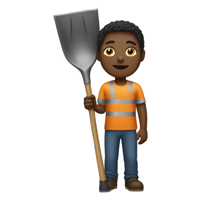 Black person with a shovel sticker