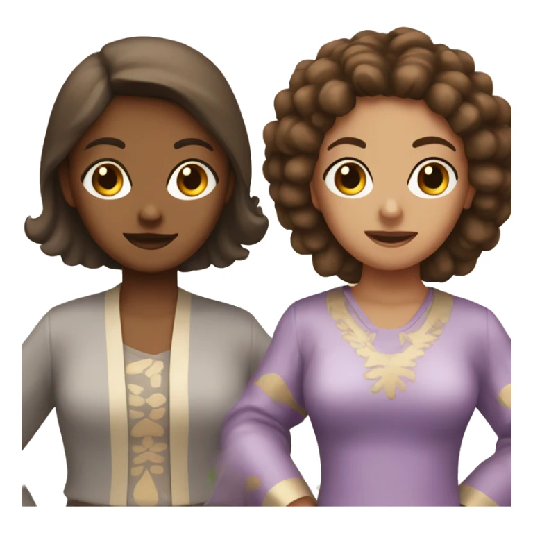 two brown skinned and brown haired girls dressed up as taro sticker