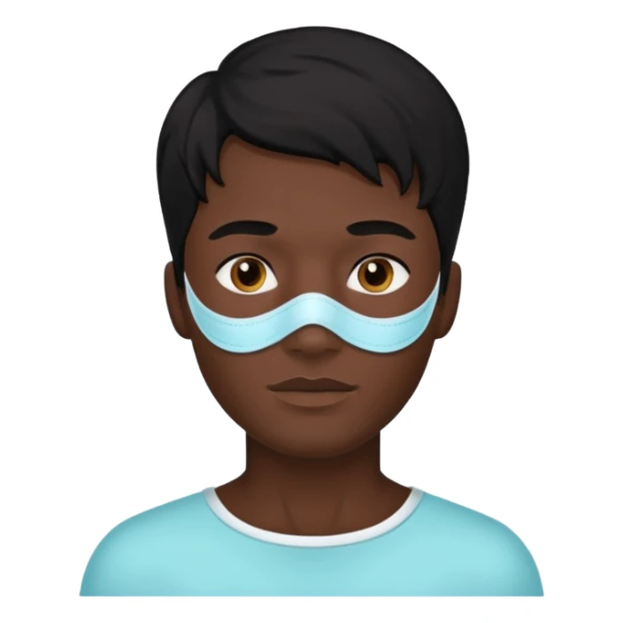 black hair man, Skincare  mask sticker