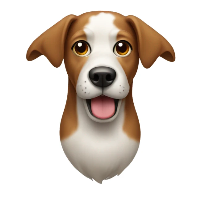 a dog head with legs and a funny nose sticker
