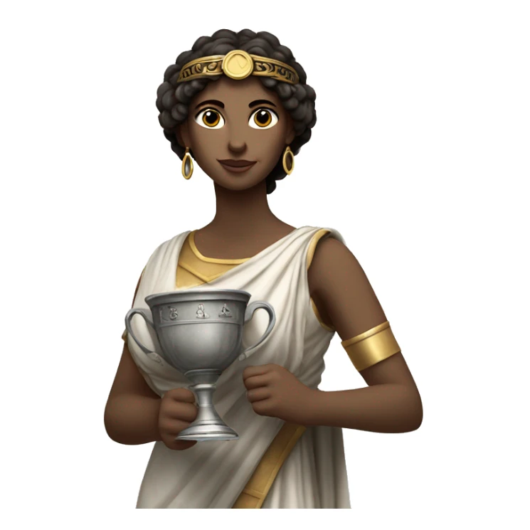 Greek Sappho holds the winner's cup in her hand sticker