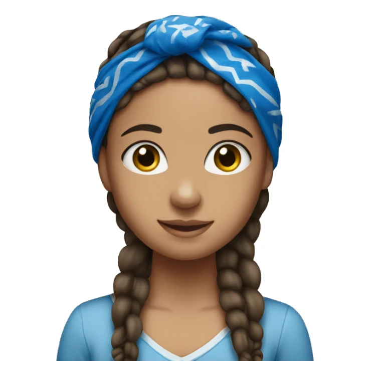 Brunette girl with braids and blue bandana sticker