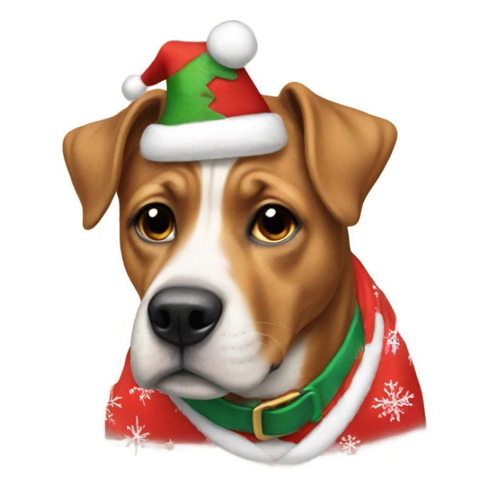 Dog wearing Christmas pajamas  sticker