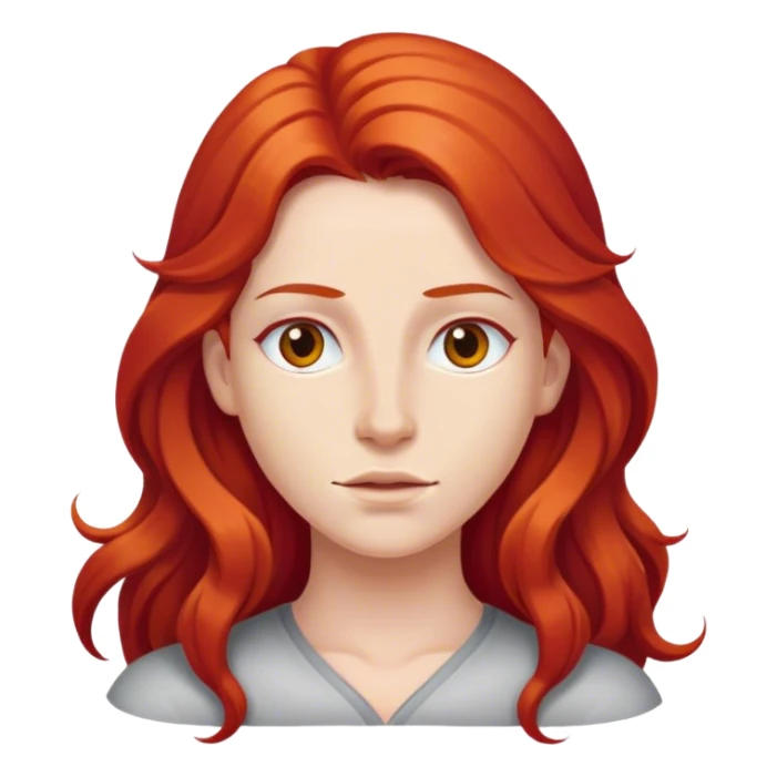 Long red hair  sticker