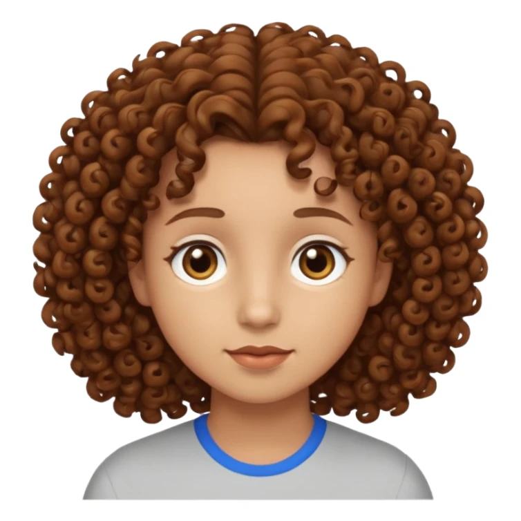 Nano con capelli ricci marroni, occhi marroni sticker