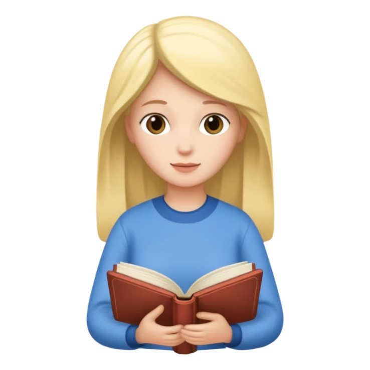 Mary reading a book sticker