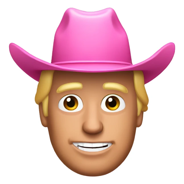 Donald Trump wearing a pink cowboy hat sticker