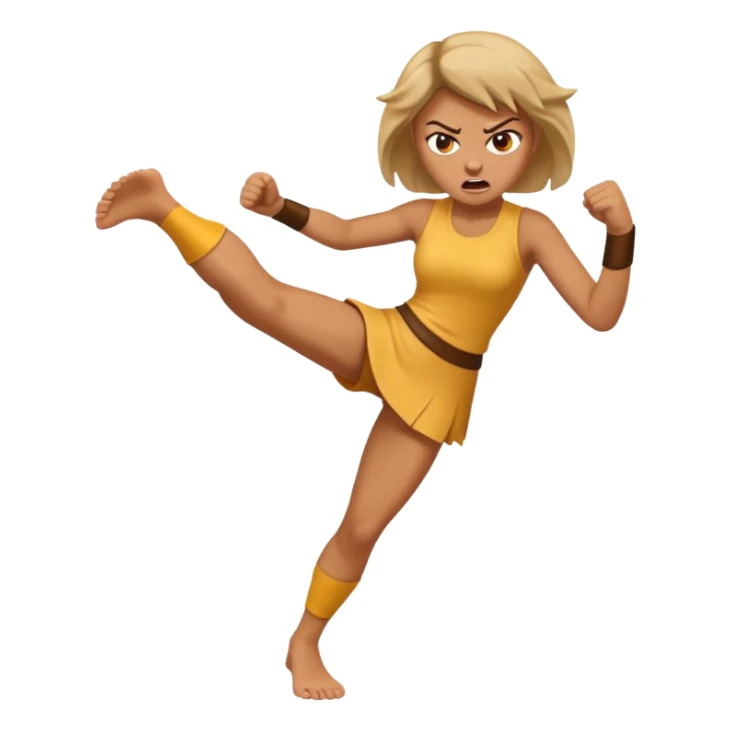 Woman angry kicking sticker