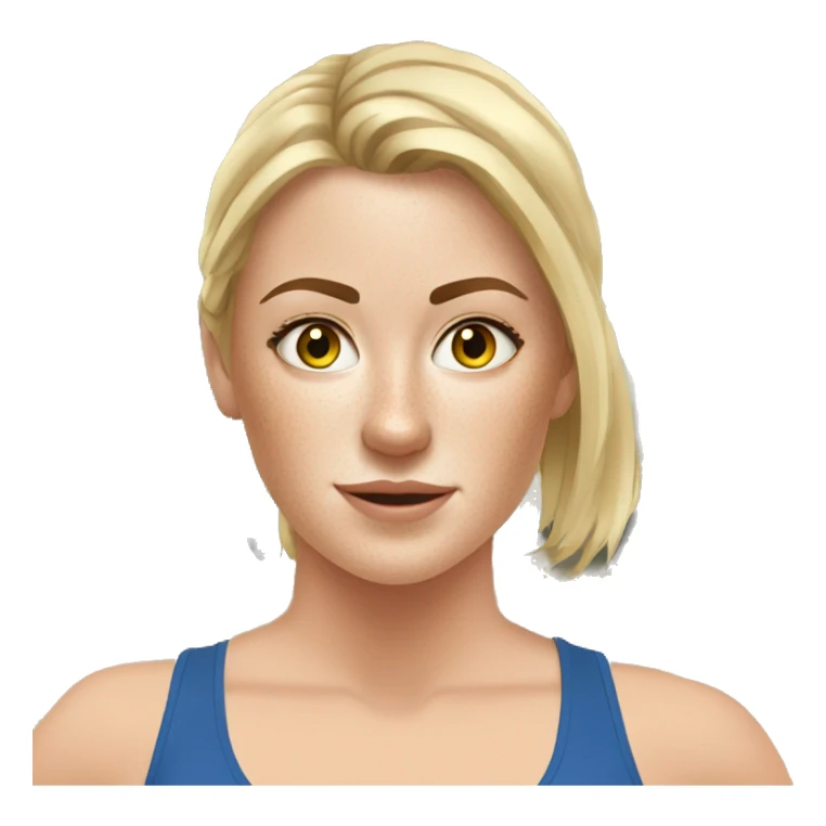 gorgeous white girl with freckles working out in gym sticker