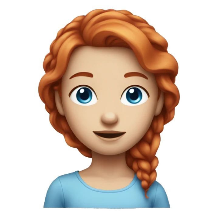 Red hair girl blue eyes sticker