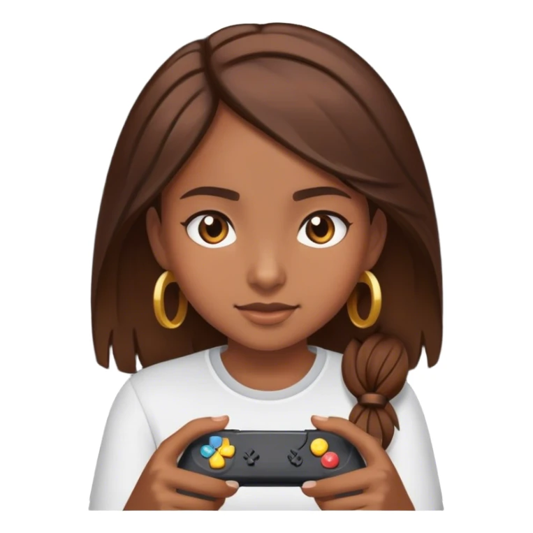 Brown hair girl playing video game sticker
