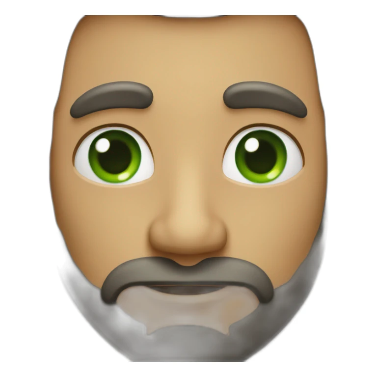 Bold man with little beard and green eyes sticker