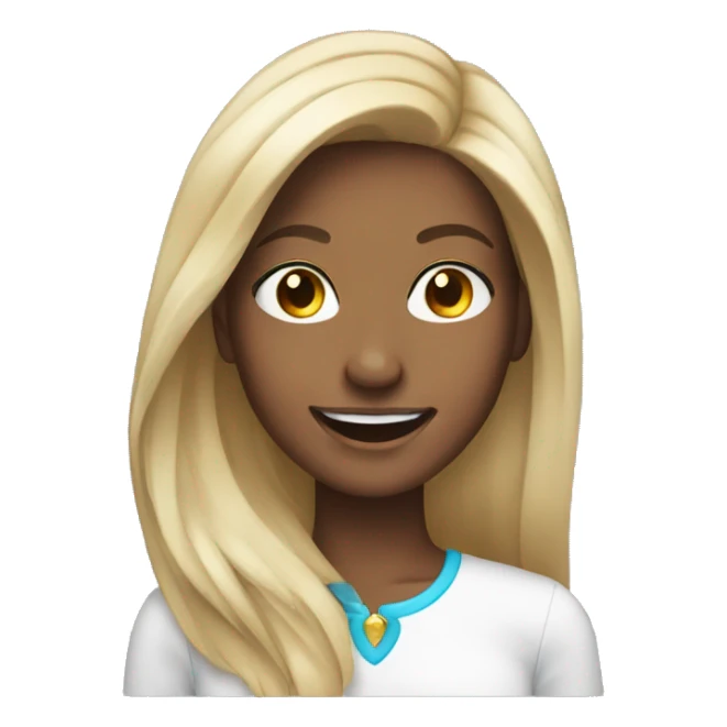 smiling girl straight hair with earrings sticker