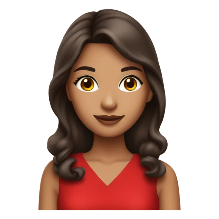 Beautiful brunette girl in a red dress sticker