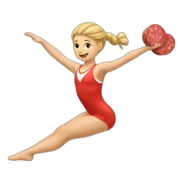 Gymnaste avec des saucisses sticker