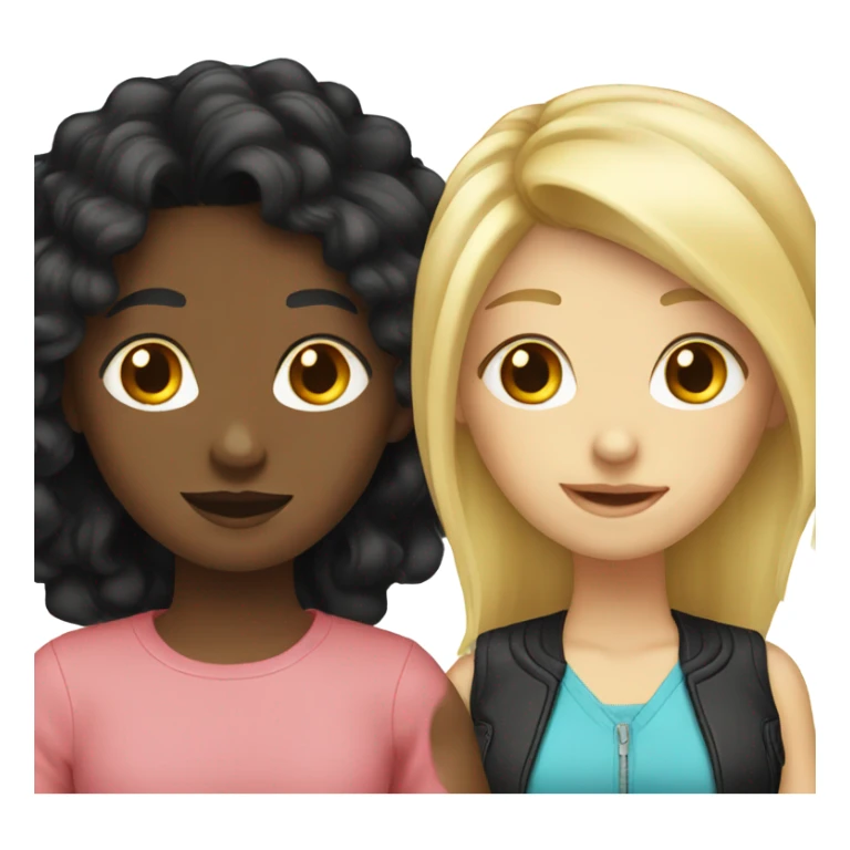 Blonde and black hair best friends sticker