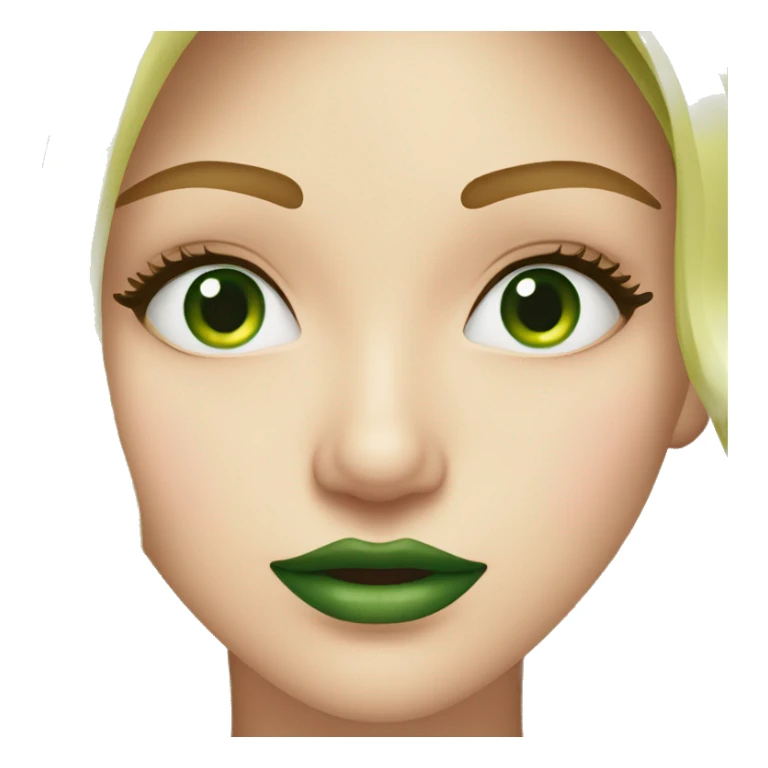 Mujer rubia de ojos verdes labios rosados y blanca sticker