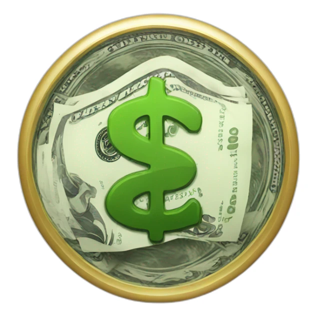 money sign with a up arrow sticker