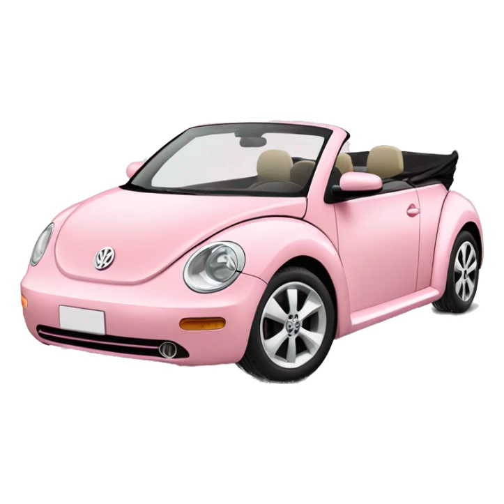 Pastel pink Volkswagen new-beetle convertible  sticker
