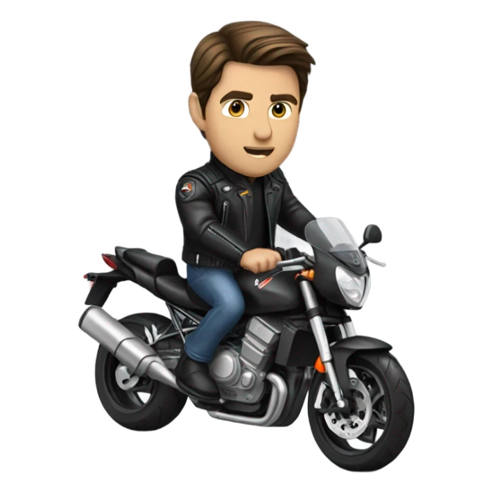 tom cruise riding a motorbike sticker