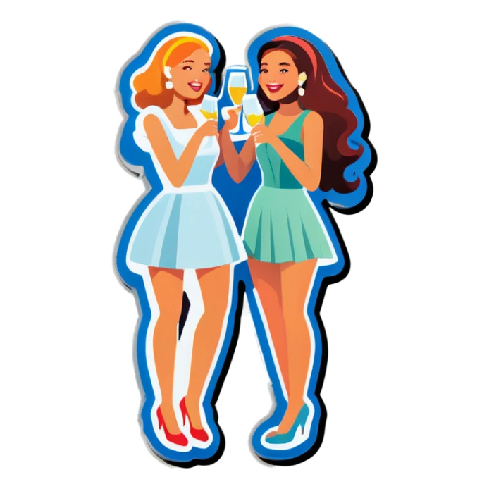 Women partying  sticker
