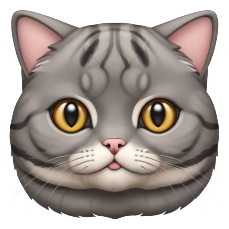 A grey striped Scotch fold with folded ears, a cute cat sticker