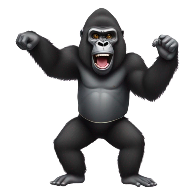 Gorilla with ballerina costume with machine gun and dancing sticker