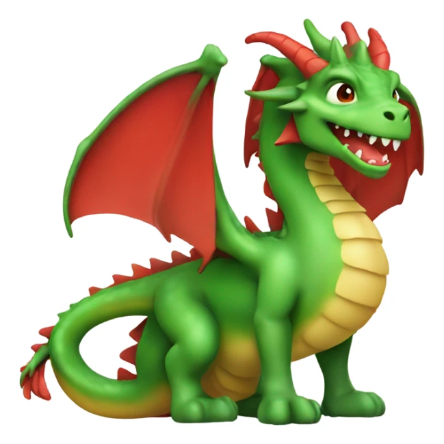 graoully dragon, green body and red back, closer sticker
