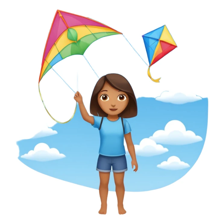 girl with kite,Kite Flyers, big kite. sticker