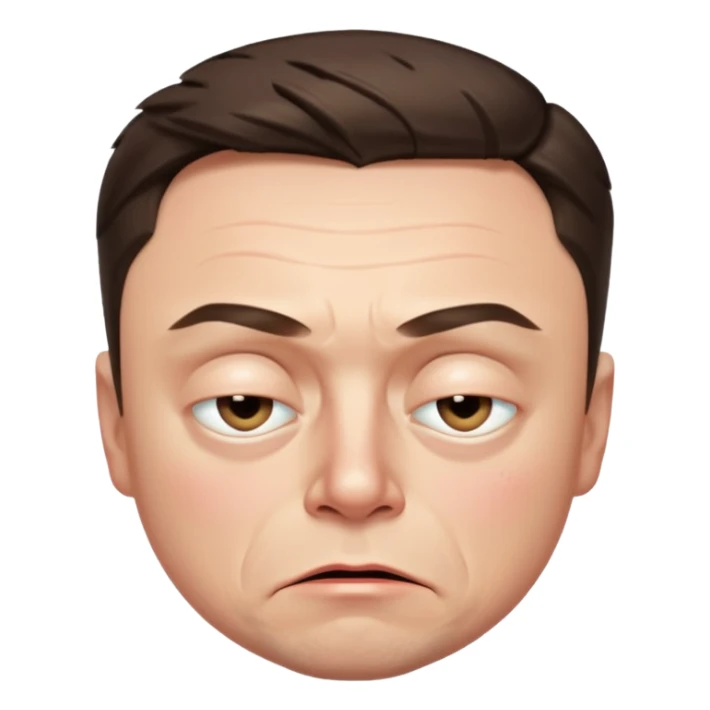 elon musk grumpy clearly offended by something with some small tears under his eyes sticker