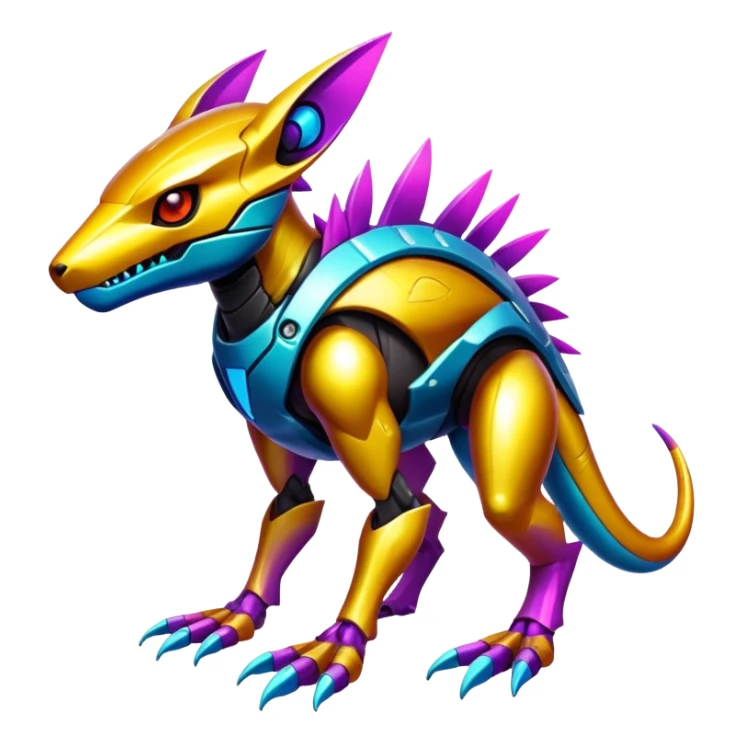 exotic tropical cyber-Protogen-Fakémon-Vernid-creature (full body) sticker