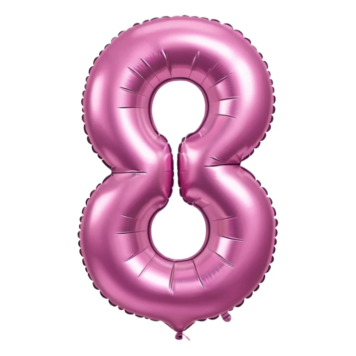 Pink foil balloon in the shape of a number 6 sticker
