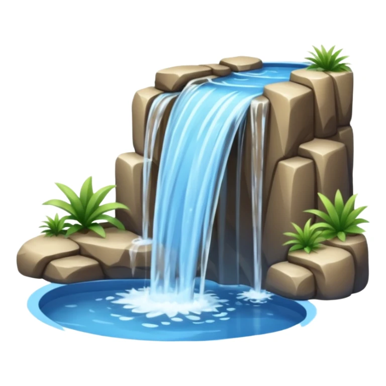 Tall stream of water cascading into a pool. sticker