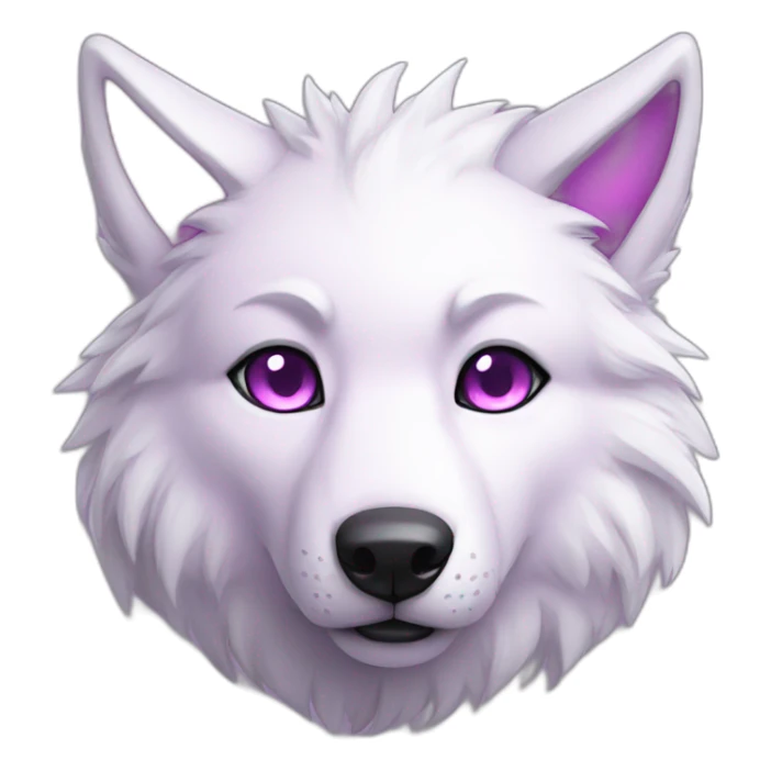 pink white wolf furry purple eyes sticker