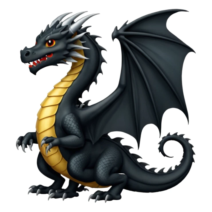 dragon negro, enojado sticker