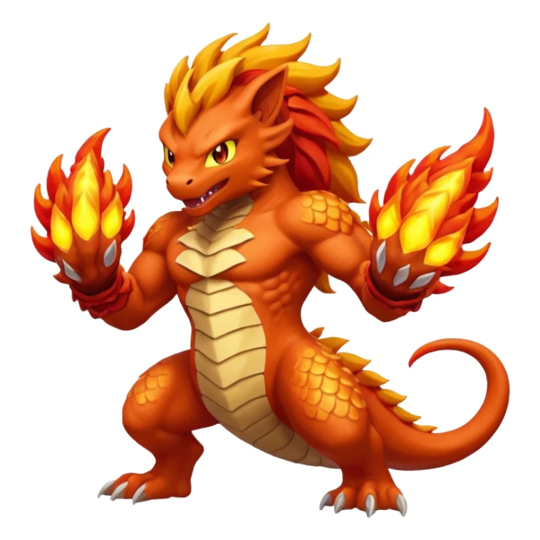 Elemental Fighting-type-Fire-type natural Pokémon-Fakémon-creature sticker