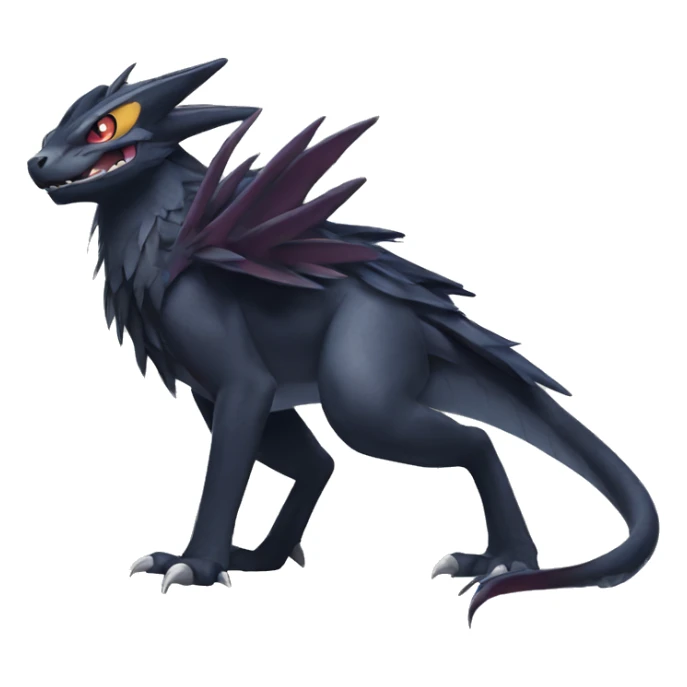 cool edgy colorful Dark-type nargacuga Pokémon full body sticker