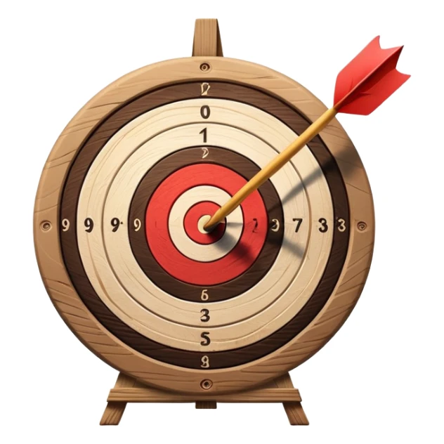 target with arrow hitting bullseye, achievement goal sticker