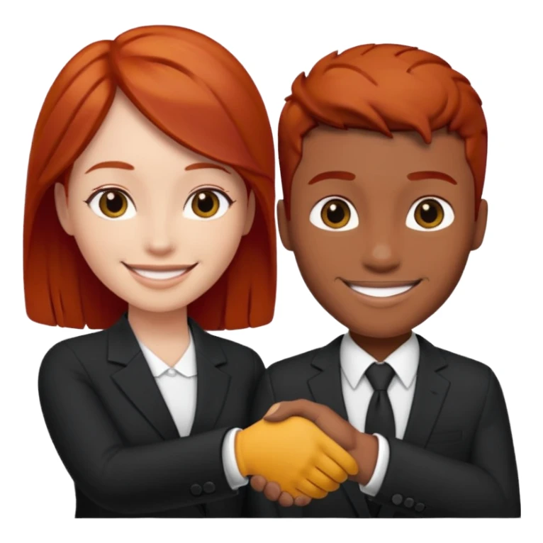 two black and redhead emoji’s handshaking  sticker