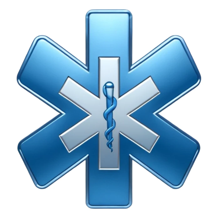 blue medical star of life symbol sticker