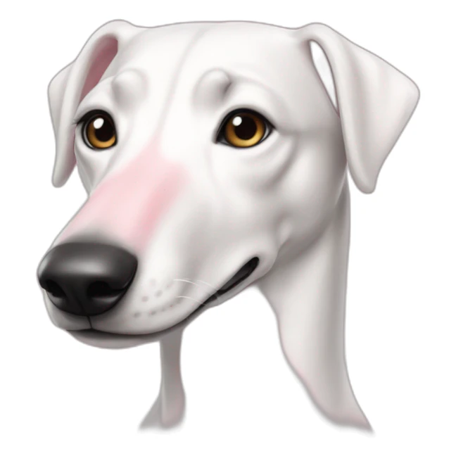 Dog galgo all white anda pink noise sticker