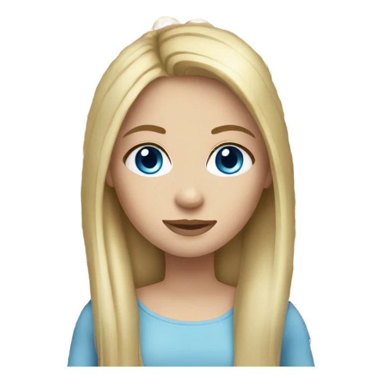 White girl with long blonde straight hair and Blue eyes  sticker