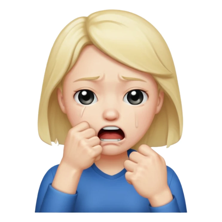 Crying emoji with fist over moth sticker