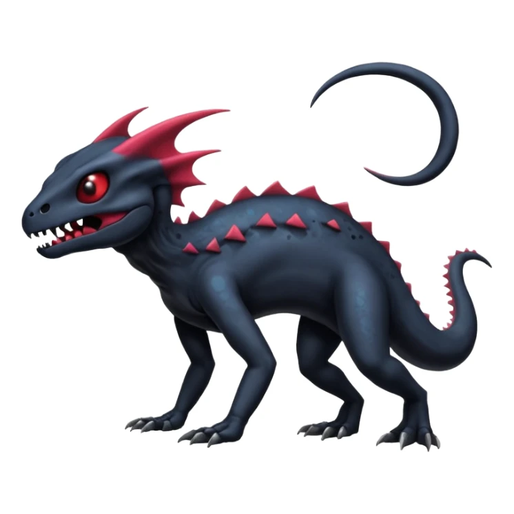 Nebulae spooky scary evil cool Salandit-Duskull-Noibat-Fakémon-hybrid-creature (full body)  sticker