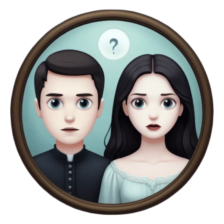 Spooky Man in mirror behind woman sticker