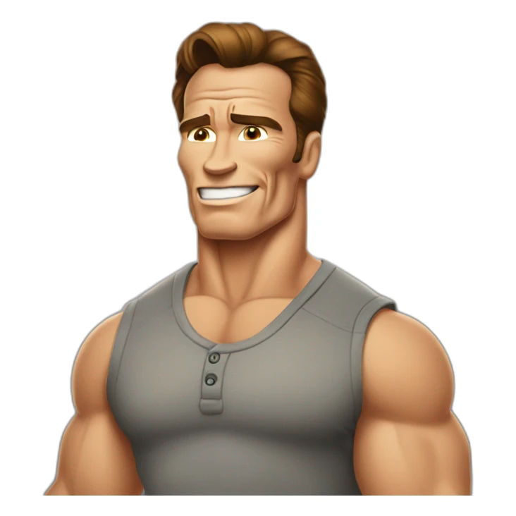 arnold schwarzenegger cartoon wearing henley sticker