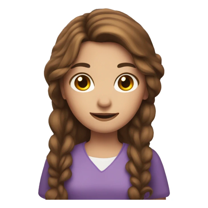 A girl with brown hair and a magic wand sticker