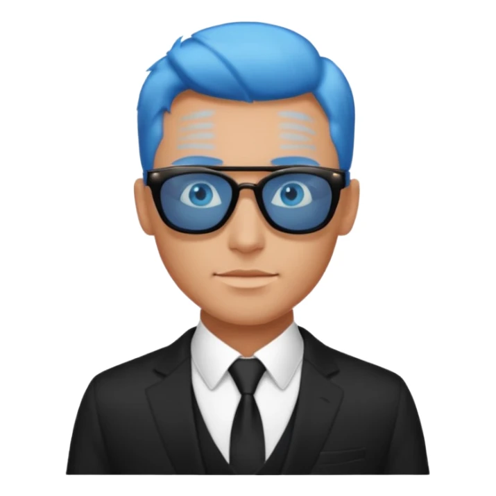handsome man in sunglasses with blue eyes, wearing a black suit sticker